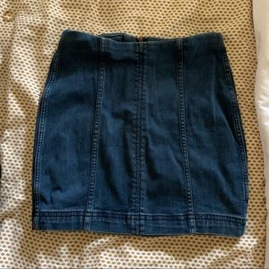 Free people denim mini skirt